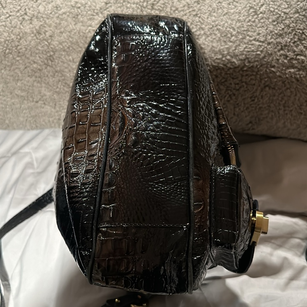 Brahmin Black and Brown Croc-Embossed Crossbody Bag - Picture 13 of 13